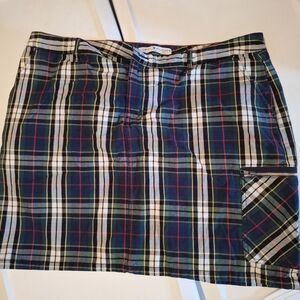 Tommy Hilfiger Navy Plaid Mini Skirt